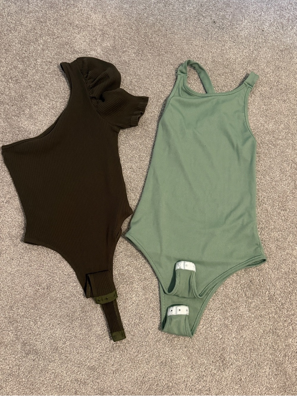 Kids One-Piece Bodysuit in Olive Green